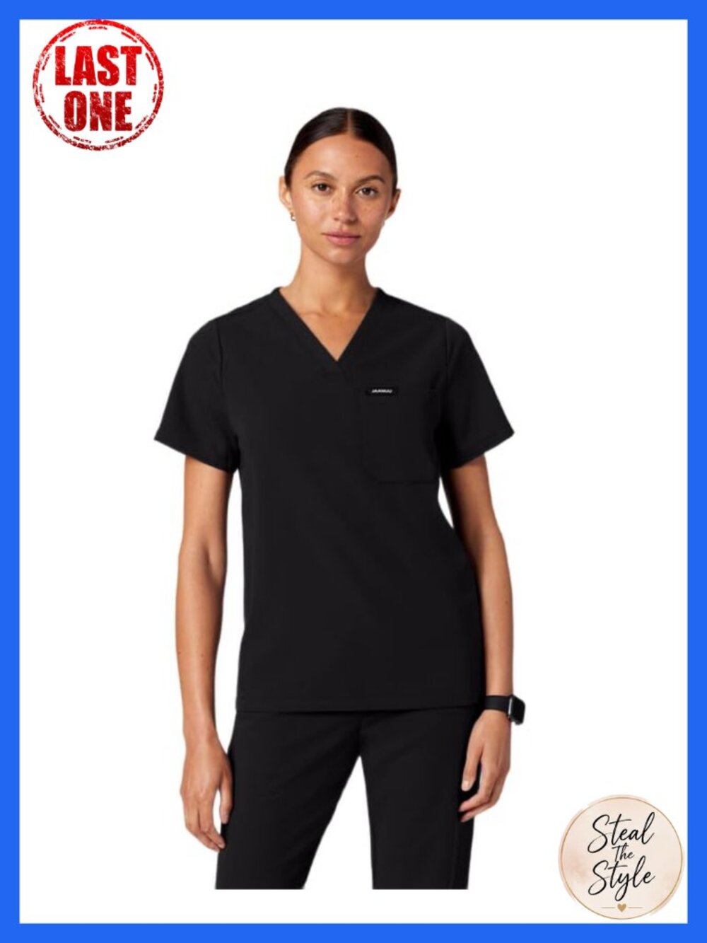 Women's V-Neck Scrub Top Classic Fit 1-Pocket Medical Workwear